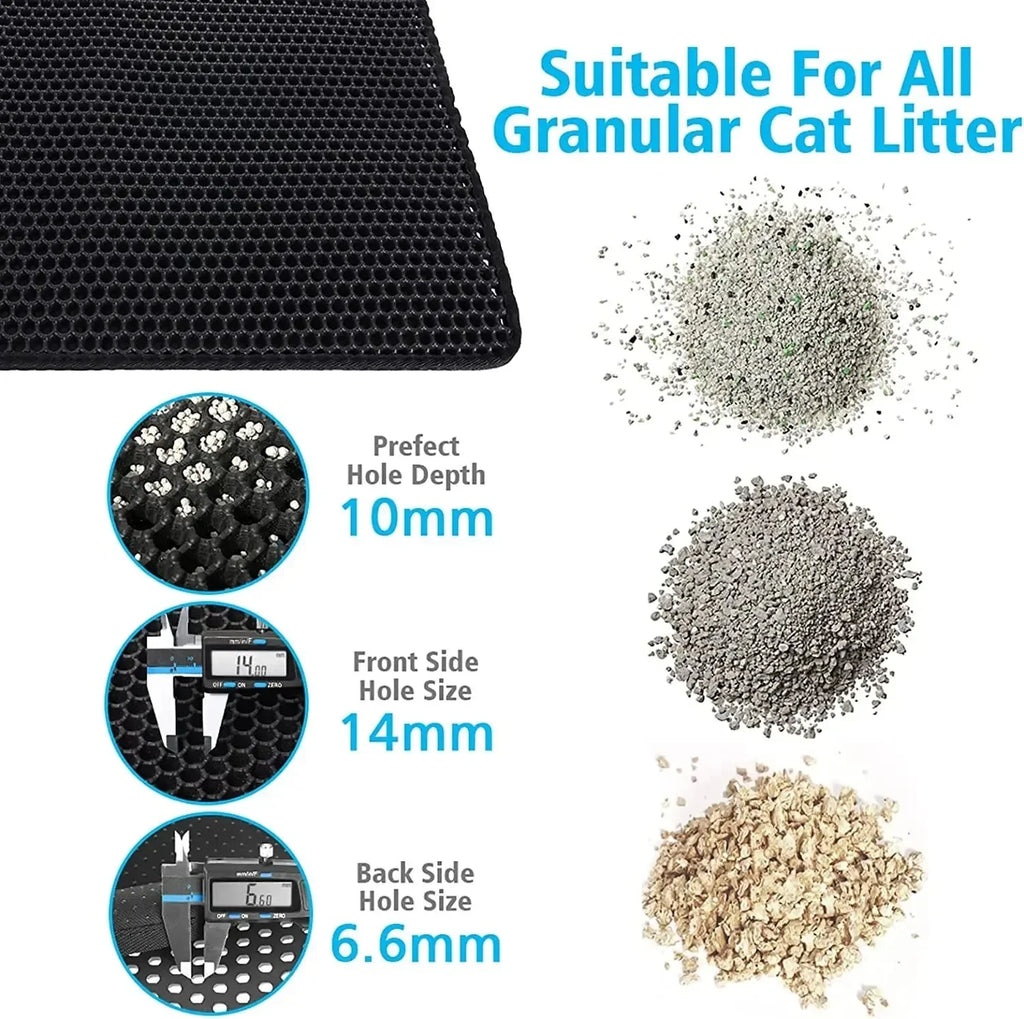 Tapis de litière pour chat double couche