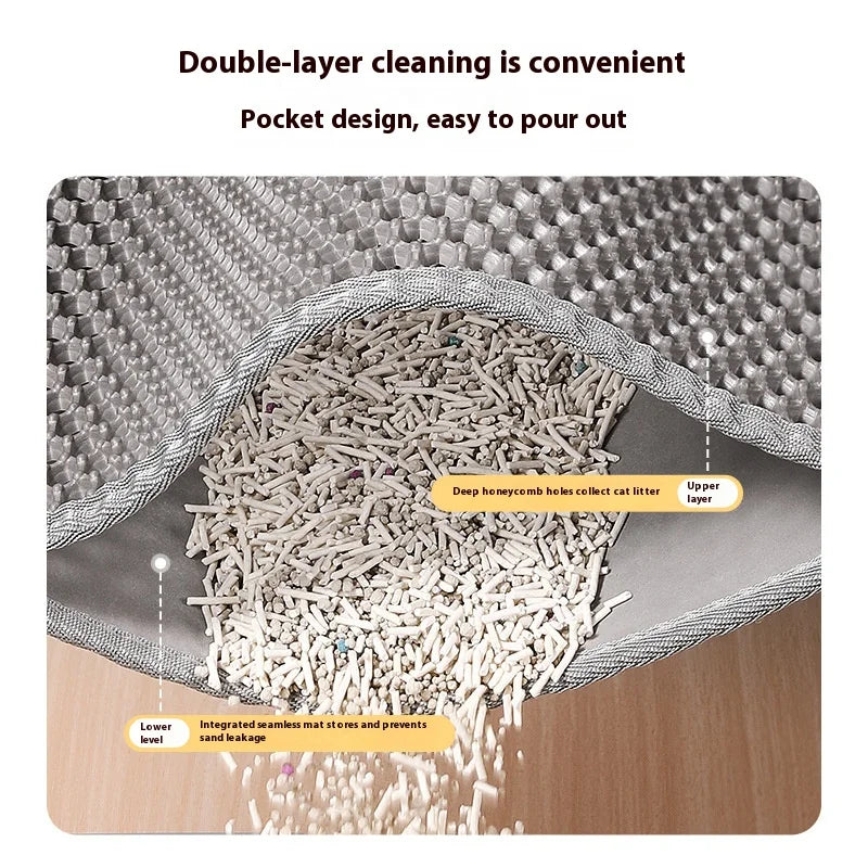 Tapis de litière pour chat double couche