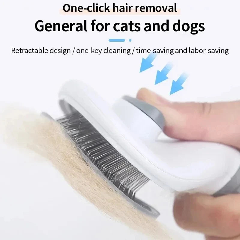 Brosse autonettoyante pour chien et chat