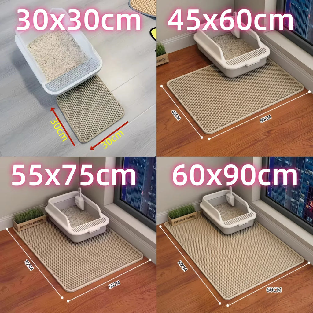 Tapis de litière pour chat double couche