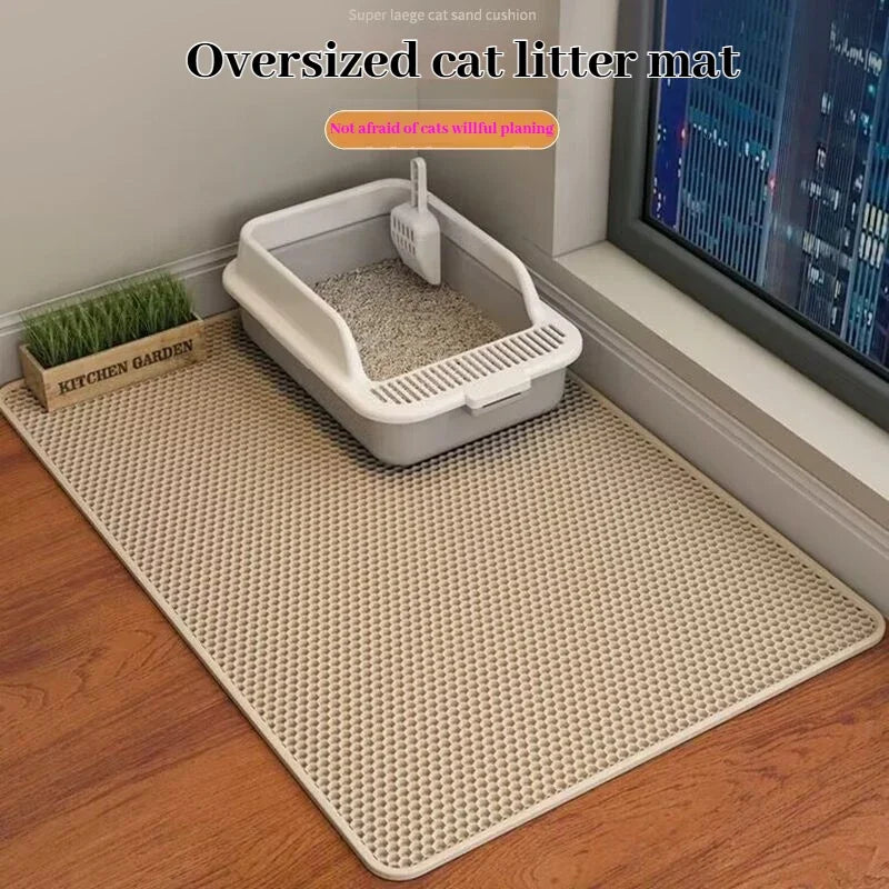 Tapis de litière pour chat double couche